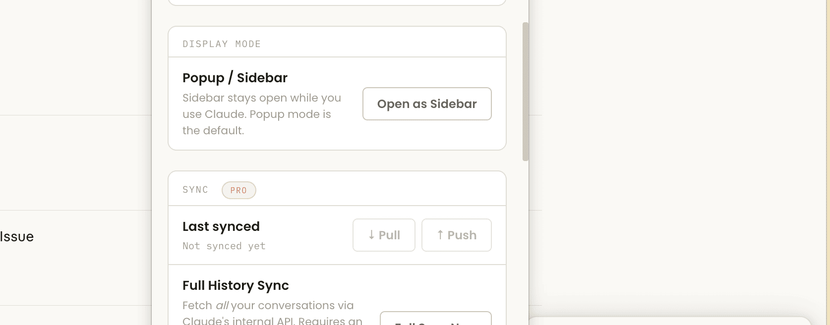Chat Manager — Sidebar and popup view
